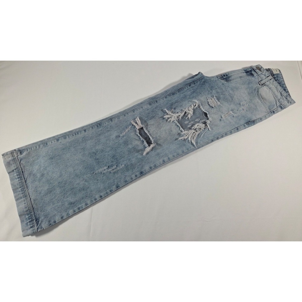 Uniq By Litz Jeans Womens 26/3 28x31 Light Distressed Straight Y2K Flare Pants